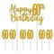 Beistle Set of 12 Gold Happy 60th Birthday Cake Topper 8.25"